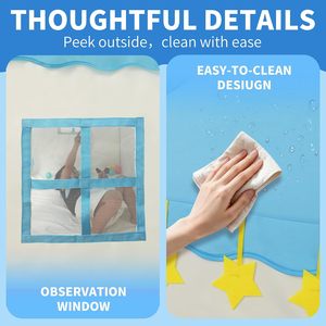 <span class=keywords><strong>Tente</strong></span> de jeu pour enfants en forme d'étoile, adorable, pour la maison et le jardin, <span class=keywords><strong>tente</strong></span> <span class=keywords><strong>tipi</strong></span> pour garçons et filles avec toit bleu et porte en tulle pour jouer à l'intérieur et à l'extérieur - Product Image 3