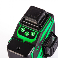 Niveau laser industriel DIY 16 lignes vert à batterie lithium, télémètre 360° horizontal et vertical, ligne croisée à pendule