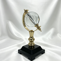 Trofeo de Globo de Cristal con Logotipo Personalizado, Base de Madera, Decoración de Escritorio Conmemorativa Empresarial, Regalo