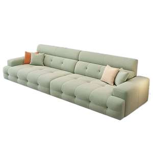 Sofá Italiano Estilo Crema, Cuadrado, con Relleno de Espuma, Asiento Profundo, para Sala de Estar, Uso Doméstico, Tela de Lujo Ligero - Product Image 3