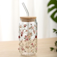 Meilleures ventes : Transferts par impression à l'eau pour gobelets, autocollants et décalcomanies imperméables pour livres, verre et gobelets isothermes, motifs fleurs