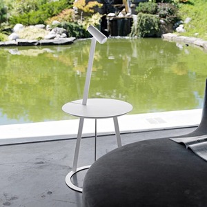 Modern Minimalist Floor Lamp With Side Table Black Walnut White Wood LED Light Home Bedroom Living Room Standing Lamp - Product Image 3