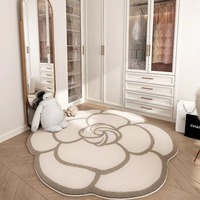 Tapis de sol en imitation cachemire Camellia, forme spéciale, résistant aux taches, pour table basse, chaise de maquillage, couverture de chevet de chambre à coucher