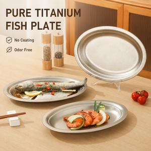 Plato Ovalado de Titanio Puro, sin Recubrimiento, sin Olor, Diseño Minimalista - Product Image 4