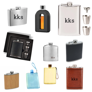 Petaca de acero inoxidable de 12 oz con logotipo personalizado, Petaca de cuero, Petaca a prueba de fugas para España Luksusowa Zubrowka Antiquary - Product Image 5