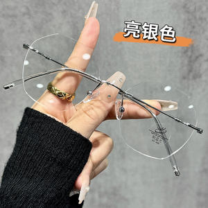 Gafas Ópticas Metálicas sin Montura 31292 con Protección Anti Luz Azul, Lentes Planas Unisex, Lentes de PC, Ancho de Montura Mediano, Origen Taizhou - Product Image 2