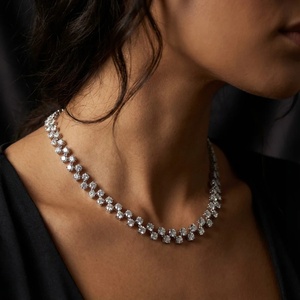 Versatile Round <b>Choker</b> Cum Necklace White Gold Classic Unisex Hip Hop Jewelry for Wedding Engagement Party - Product Image 3
