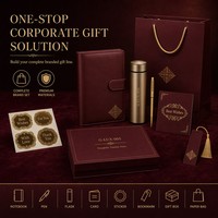 Carnet et stylo personnalisés en PU A5, 80 feuilles, boîte estampillée à chaud, coffret de bienvenue pour employés, coffret cadeau d'entreprise