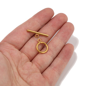 Nhà máy tùy chỉnh chất lượng tốt nhất 18K mạ vàng thép không gỉ đồ trang sức tìm kiếm kết nối OT chuyển đổi Clasp đối với trang sức làm - Product Image 2