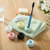 Comptoir de salle de bain écologique support de brosse à dents de forme ronde minimaliste support de brosse à dents en céramique