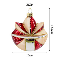 Fait à la main paillettes rouge vert géométrique Art noël verre fleur boule suspendus ornement pour noël boule de verre fête fête décor