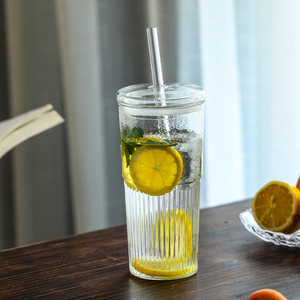 Cốc Thủy Tinh Borosilicate Trong Suốt 20 Oz Có Nắp Và Ống Hút Cốc Cà Phê Cappuccino Cốc Cà Phê - Product Image 2