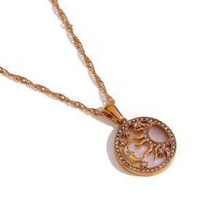 Collana da donna in acciaio inox PVD placcato oro 18K impermeabile con diamante a forma di farfalla senza appannamento per bambini - Product Image 5