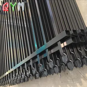 Verzinkter und pulver beschichteter grüner PVC-Streikposten zaun Stahl Schmiedeeisen gitter Design Wasserdichter Metall zaun