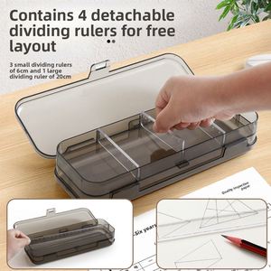 Estuche de Plástico para Material Escolar, Diseño Japonés, Transparente, Doble Capa, Gran Capacidad, Sin Cierre, para Estudiantes - Product Image 3
