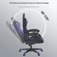 Fauteuil de Gaming en Cuir en Gros, Design Moderne et Simple, pour Maison, Ordinateur, Dortoir, Jeu Compétitif, avec Dossier Inclinable, Réglable en Hauteur et Pivotant
