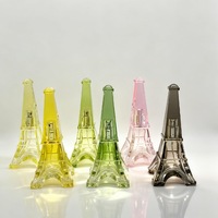 Flacon de parfum compact vintage, anti-fuite, réutilisable, flacon de parfum Tour Eiffel, rose translucide, flacon vide emballé
