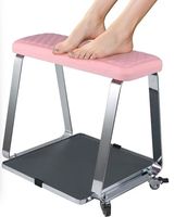 Support de pédicure professionnel mobile avec plateau à outils, repose-pieds portable réglable pour salon de manucure et spa des ongles