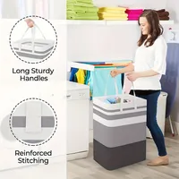 Sac à linge pliable en tissu Oxford 75L, grande capacité, portable, pour usage domestique, rangement de vêtements avec poignées