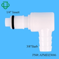 Raccord rapide à valve mâle AP 3/8\" pour tuyau, coude à barbelure, connecteur de coude à barbelure