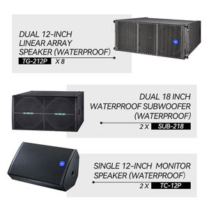 Système de haut-parleurs passifs à <span class=keywords><strong>ligne</strong></span> acoustique professionnelle CHORDIO TG-212P de qualité supérieure, vente chaude, double 12 pouces, 800 W RMS/2400 W, 55 Hz-20 kHz - Product Image 2