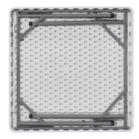 Table de repas carrée pliante moderne en plastique pour extérieur, 86 cm, résistante aux UV, empilable, pour villa, chambre et sous-sol