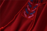 Vêtements inspirés de la conception de voyage à taille unique Style ethnique Chemise rétro à manches longues Top ample brodé