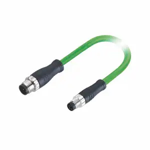 Conector Circular M8 Macho para CabIe Masculino Impermeável M8 Moldado Cabo Blindado Conector Ethernet para Cabo RJ45