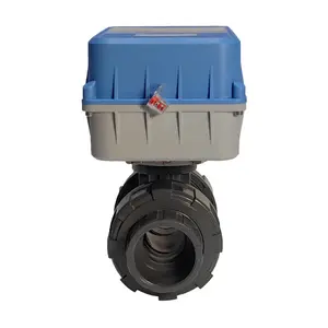 DN40 pvc electric water fiow control valve Solar-powered actuator smart LORA remote motorized ball valve supplier