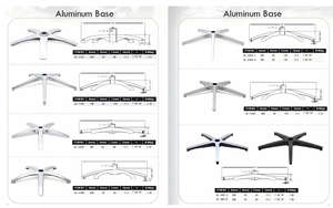 Cadeira de Escritório Giratória de Alta Qualidade em Liga de Alumínio <span class=keywords><strong>Base</strong></span> de Cadeira 5 Estrelas Peças de Fundição em Metal - Product Image 3