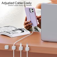 Lot de 8 clips de câble magnétiques en plastique, support de fil adhésif, organisateur pour la maison, le bureau, le téléphone, la voiture et la gestion des câbles muraux.