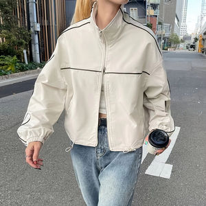 Manteau trench Y2K décontracté pour femme, coupe ample, imperméable, coupe-vent, avec fermeture éclair, toile fine, pour l'automne - Product Image 1