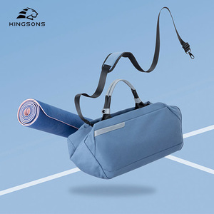 Kingsons Yoga Bag Blue Waterproof Lightweight Fitness Sports Bag With Roll-Up Mat Storage Casual Duffel For Gym Dance - Product Image 1