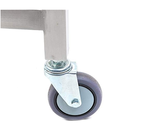 Mobile <b>Stainless</b> <b>Steel</b> Worktable with PE Cutting Board & Backsplash | Foldable Commercial Kitchen Prep Table - Product Image 4