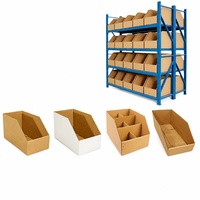Boîte de rangement de documents en carton kraft ondulé recyclable sur mesure, format lettre, avec façade inclinée, pour bureau