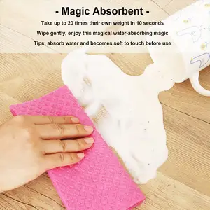 Fast Delivery Reusable Environmentally Friendly Fiber Cloth Sponge Kitchen Cleaning Cloth 10 Piece Set
