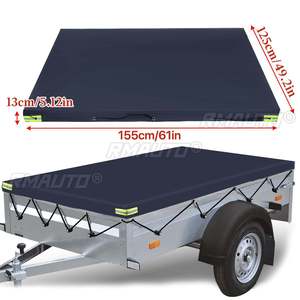 155x125x13cm Camper Trailer Cover <b>Tent</b> 600D Waterproof Dust-proof Anti-UV Windproof Roof Shelter <b>Canopy</b> for RV Camping Van - Product Image 6