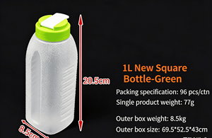 Botella de <span class=keywords><strong>Agua</strong></span> de PP de 1L/1.2L Apta para Refrigerador |   Libre de BPA |   Tapa apta para lavavajillas |   Refrigerador de Gran Capacidad, Imprescindible en la Cocina para <span class=keywords><strong>Agua</strong></span> Fría - Product Image 4