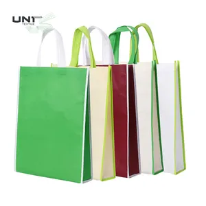 high quality good price standard size small thick recycled eco white unbleached nonwoven non woven tote shop bag with pockets