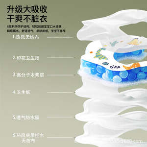 Disposable Bibs For Toddlers Arc Type Animal Cartoon Pattern Absorbent Quick Drying 1-2 Years Petal Shaped Rotating Design - Product Image 1