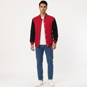 Chaquetas Varsity Unisex al por Mayor, Chaqueta de Béisbol Casual con Logotipo Personalizado, Chaqueta Letterman de Lona con Cuello Alto, Estilo Urbano - Product Image 1