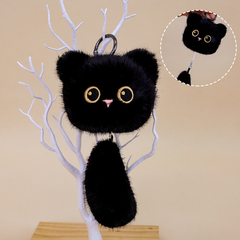 Love tail pendant-little black cat