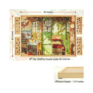 Tùy chỉnh mịn bề mặt làm việc ghép hình câu đố Bảng câu đố bằng gỗ với ngăn kéo - Product Image 4