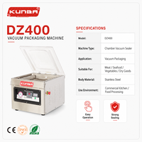 Machine d'emballage sous vide automatique à chambre unique KUNBA DZ400 pour aliments, sacs en plastique, viande, usage commercial
