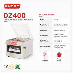 <span class=keywords><strong>Machine</strong></span> d'emballage <span class=keywords><strong>sous</strong></span> <span class=keywords><strong>vide</strong></span> automatique à chambre unique KUNBA DZ400 pour aliments, sacs en plastique, viande, usage commercial - Product Image 3