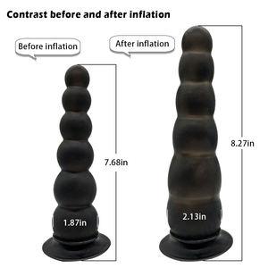 拡張可能 インフレータブル ディルド シリコン製 エネマ玩具 バルーンポンプ付き & 初心者ゲイ向け アナルイージートレーナー、大人用セックスゲームおもちゃ - Product Image 4