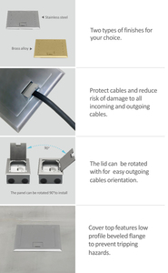 Sinoamigo sáng tạo tường ổ cắm 3 AC cửa hàng với 10A/16A Công suất gọn gàng điện và dữ liệu Tích hợp hộp sàn cho bất kỳ không gian - Product Image 5