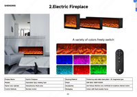 Cheminée électrique murale encastrée intelligente avec flammes LED RGB réalistes, protection contre la surchauffe, télécommande, cheminées intégrées
