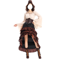 Robe Vintage de Capitaine Pirate Jack Sparrow pour Femme Adulte, Costume Médiéval pour Fêtes, Robes de Cosplay, Costumes de Pirates