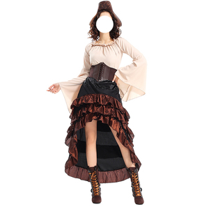 Robe Vintage de Capitaine Pirate Jack Sparrow pour Femme Adulte, Costume Médiéval pour Fêtes, Robes de Cosplay, Costumes de Pirates - Product Image 6